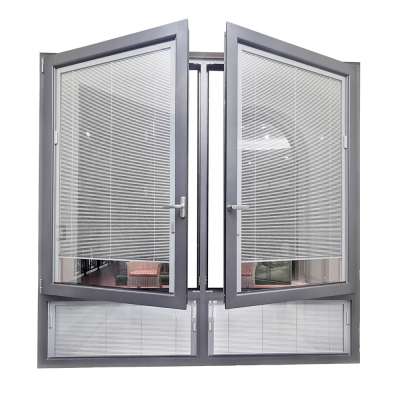 Thermal Break aluminum casement windows with built in blinds